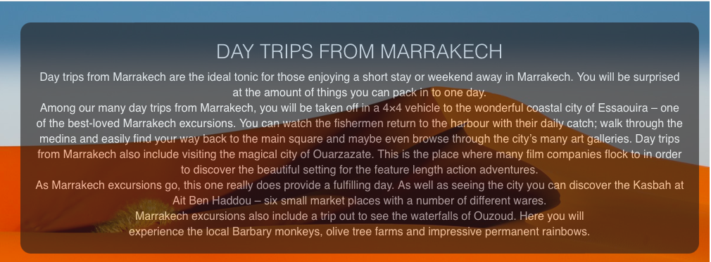 Morocco desert tours